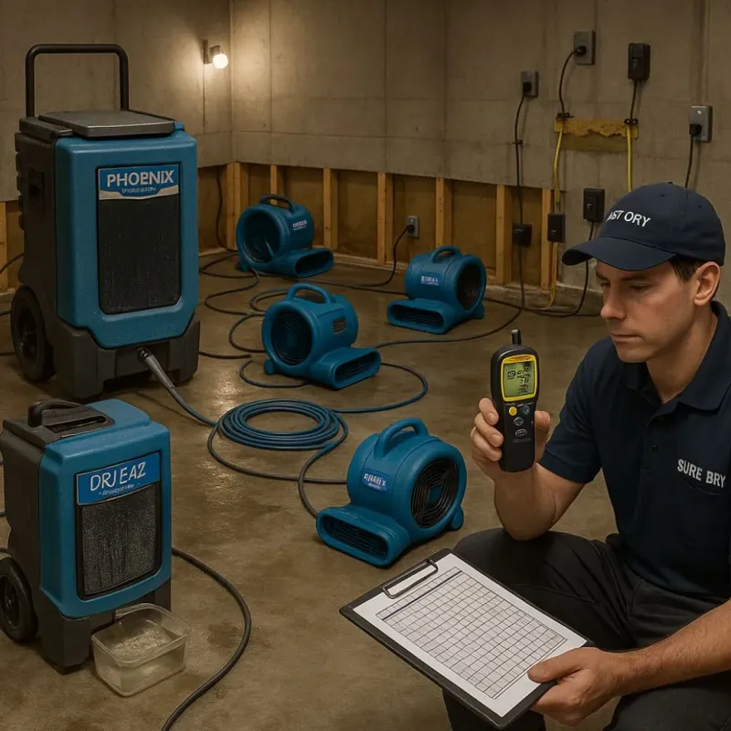 Structural Drying and Dehumidification process in Monserrate, PR